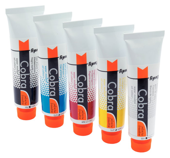 Talens Cobra Study Set Estuche de 5 Tubos de 40ml Colores al Óleo Primarios Surtidos